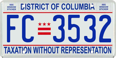 DC license plate FC3532