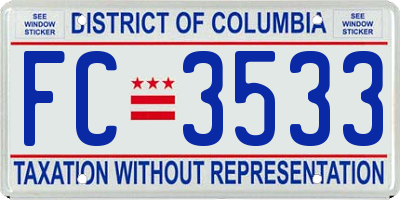 DC license plate FC3533