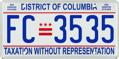 DC license plate FC3535