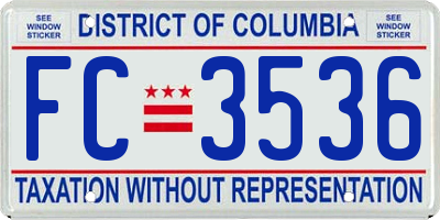 DC license plate FC3536