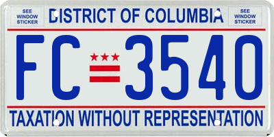 DC license plate FC3540