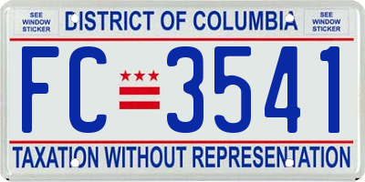 DC license plate FC3541