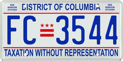 DC license plate FC3544