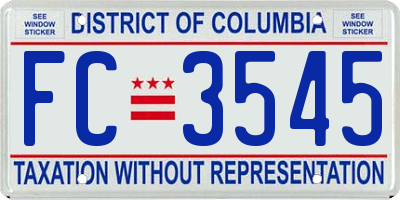 DC license plate FC3545