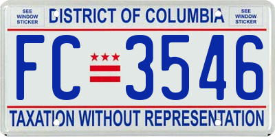 DC license plate FC3546