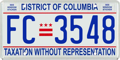 DC license plate FC3548