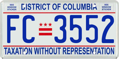 DC license plate FC3552