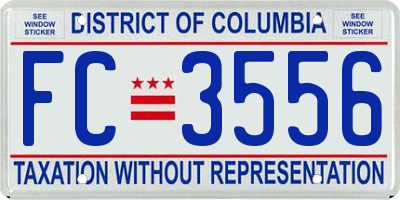 DC license plate FC3556