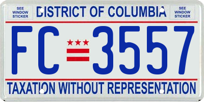 DC license plate FC3557