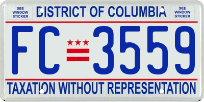 DC license plate FC3559