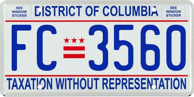 DC license plate FC3560