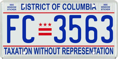 DC license plate FC3563