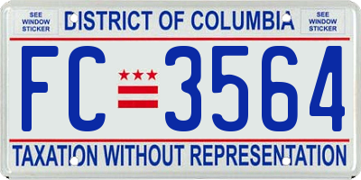 DC license plate FC3564