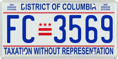 DC license plate FC3569