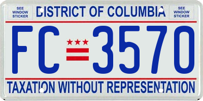 DC license plate FC3570