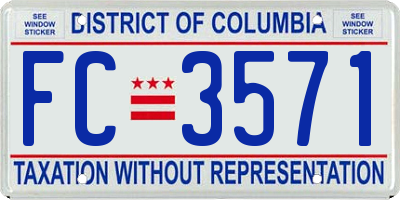 DC license plate FC3571