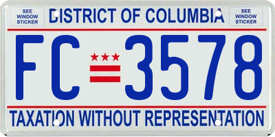 DC license plate FC3578