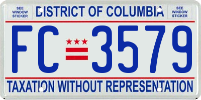 DC license plate FC3579