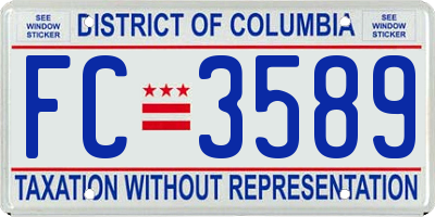 DC license plate FC3589