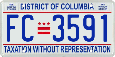 DC license plate FC3591