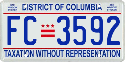 DC license plate FC3592