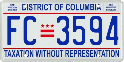 DC license plate FC3594