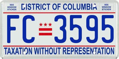 DC license plate FC3595