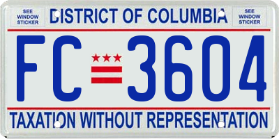 DC license plate FC3604