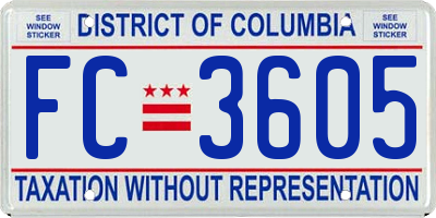 DC license plate FC3605