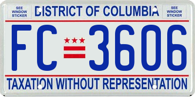 DC license plate FC3606