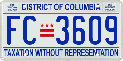 DC license plate FC3609