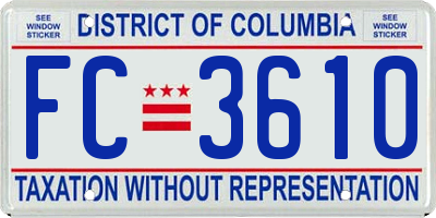 DC license plate FC3610