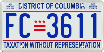 DC license plate FC3611