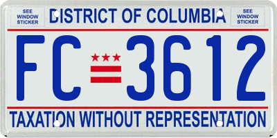 DC license plate FC3612