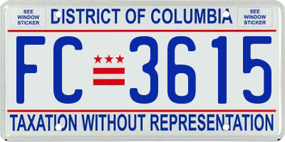 DC license plate FC3615