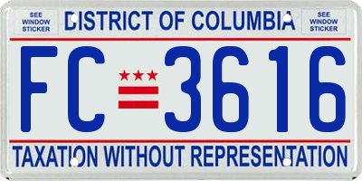 DC license plate FC3616