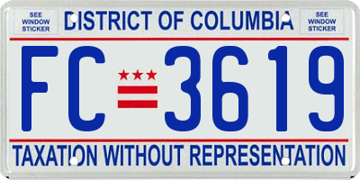 DC license plate FC3619