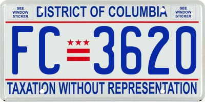 DC license plate FC3620