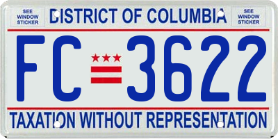 DC license plate FC3622