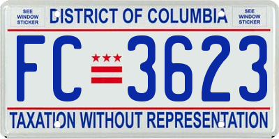 DC license plate FC3623