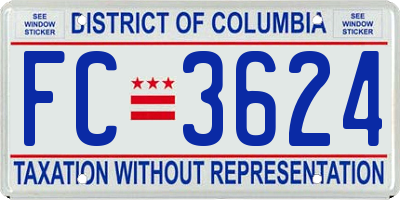 DC license plate FC3624