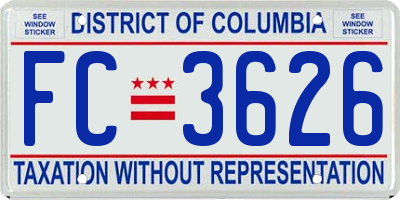 DC license plate FC3626