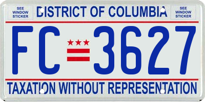 DC license plate FC3627