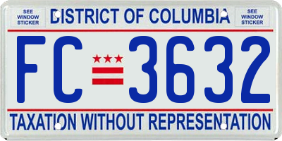 DC license plate FC3632