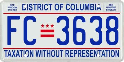 DC license plate FC3638