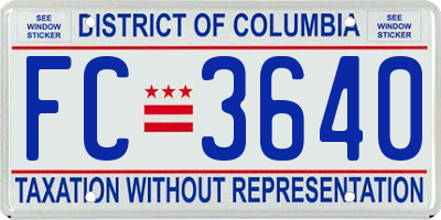 DC license plate FC3640