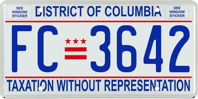 DC license plate FC3642