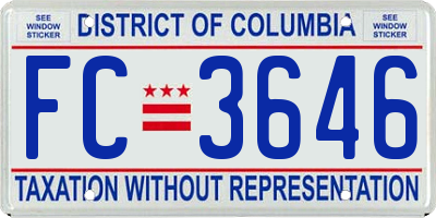 DC license plate FC3646