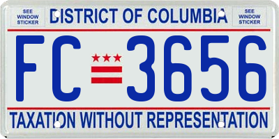 DC license plate FC3656