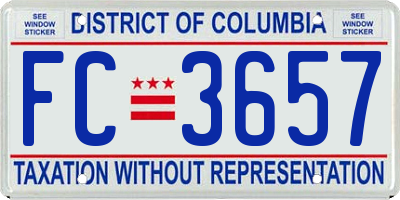 DC license plate FC3657